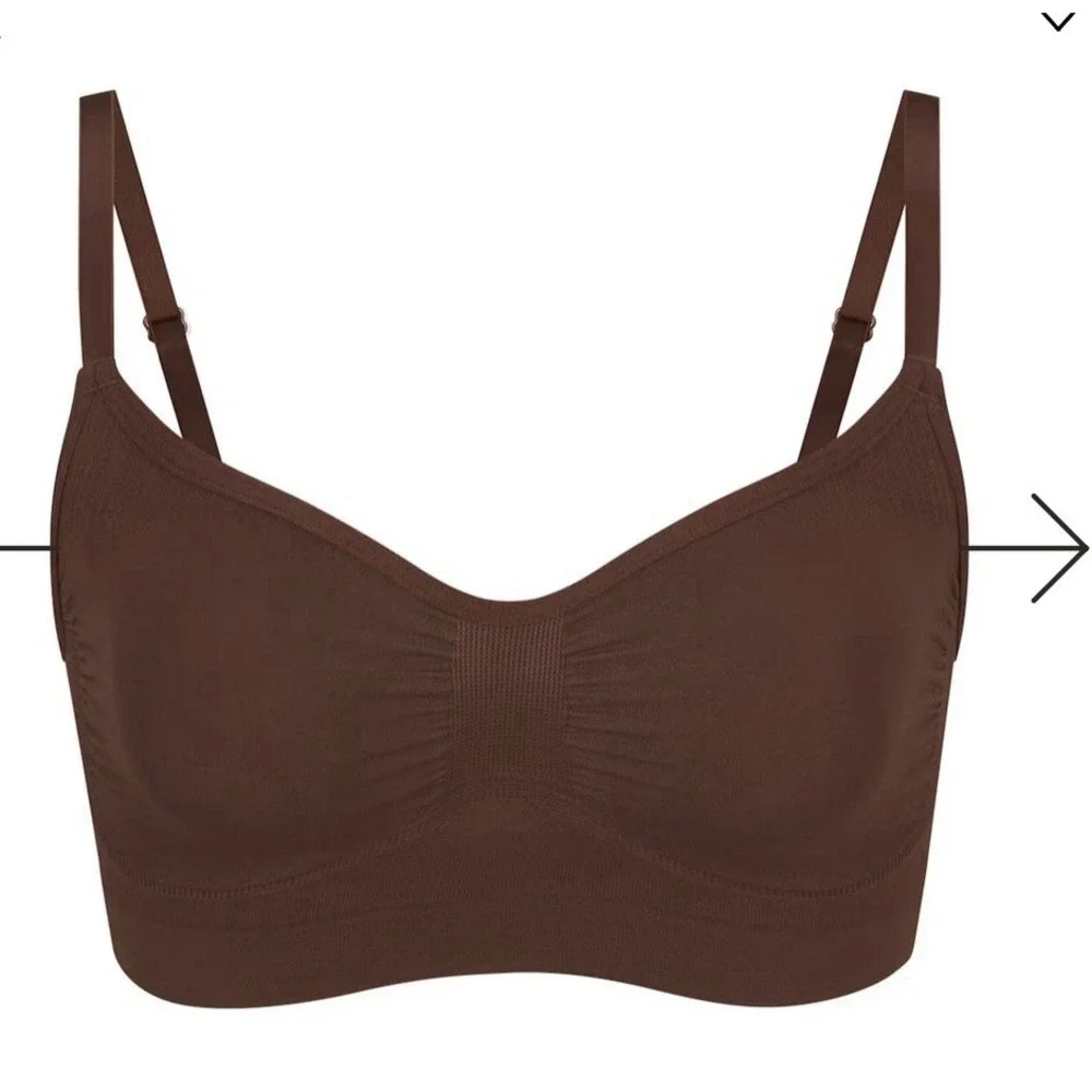 Skims Seamless Every Day Sculpt Bralette In Sand Size XXS In Cocoa Brown - Picture 8 of 8